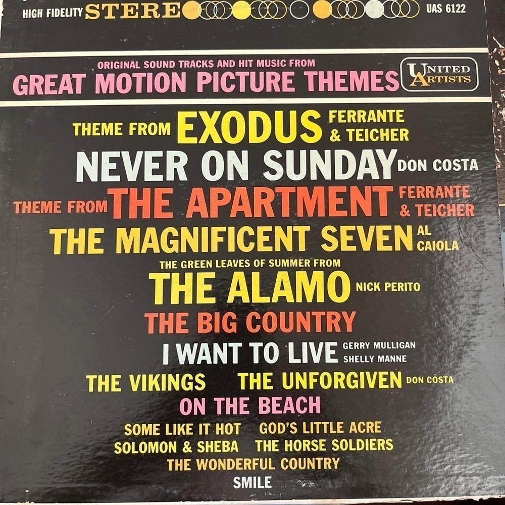 Great motion picture themes vinyl record by United artists